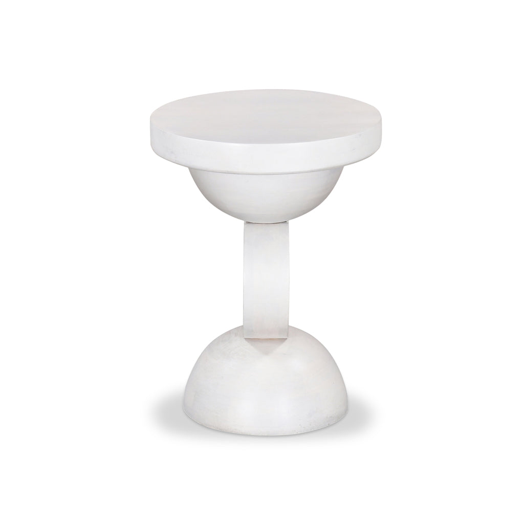 Dima 38cm Round Side Table - Cafe White