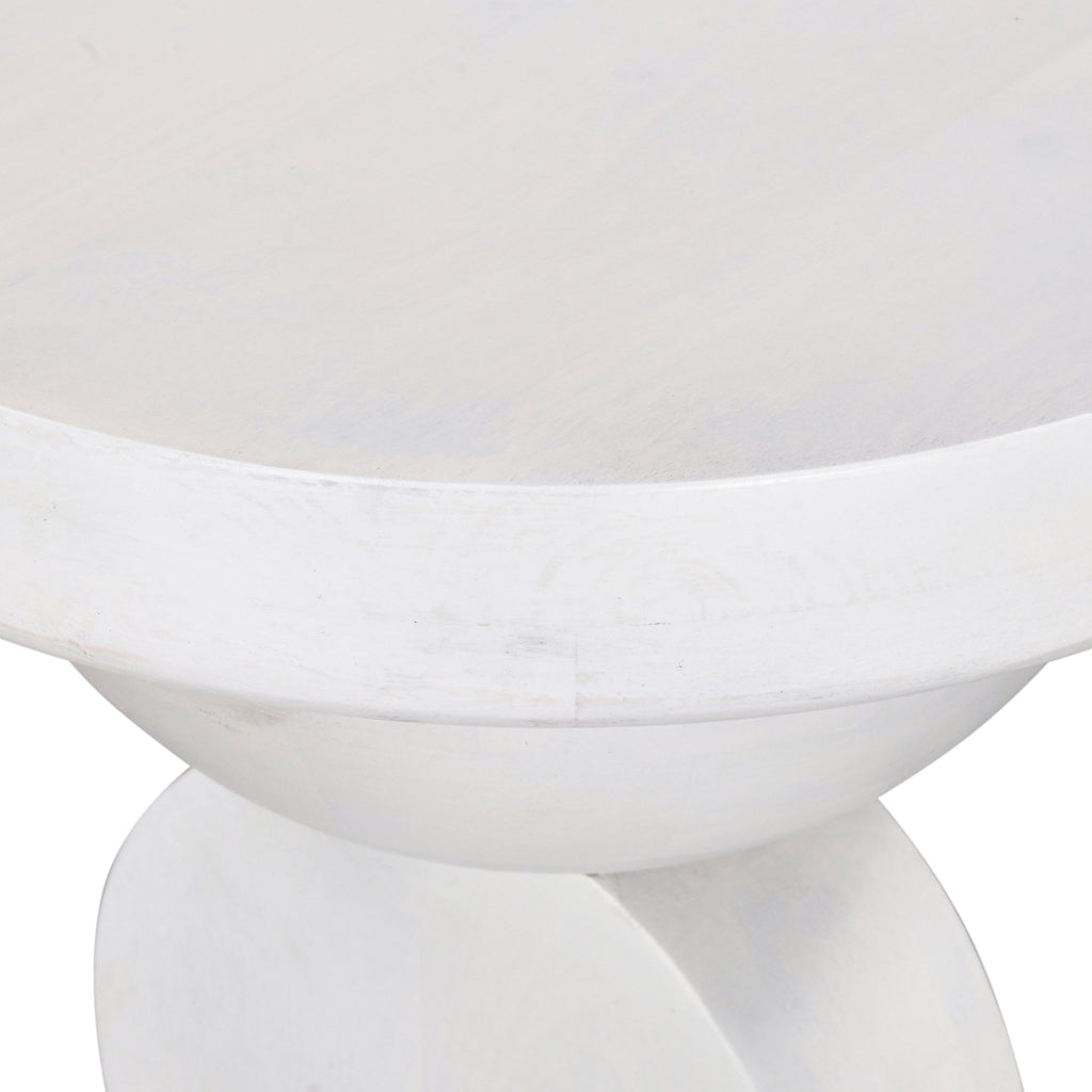 Dima 38cm Round Side Table - Cafe White