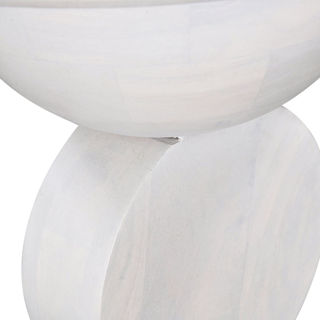 Dima 38cm Round Side Table - Cafe White