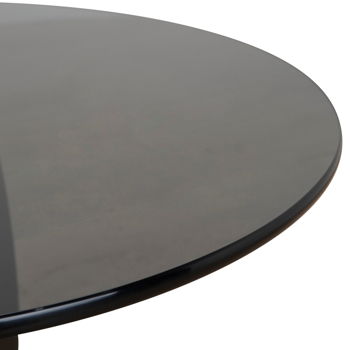 Vardo 50cm Round Glass Side Table - Full Black