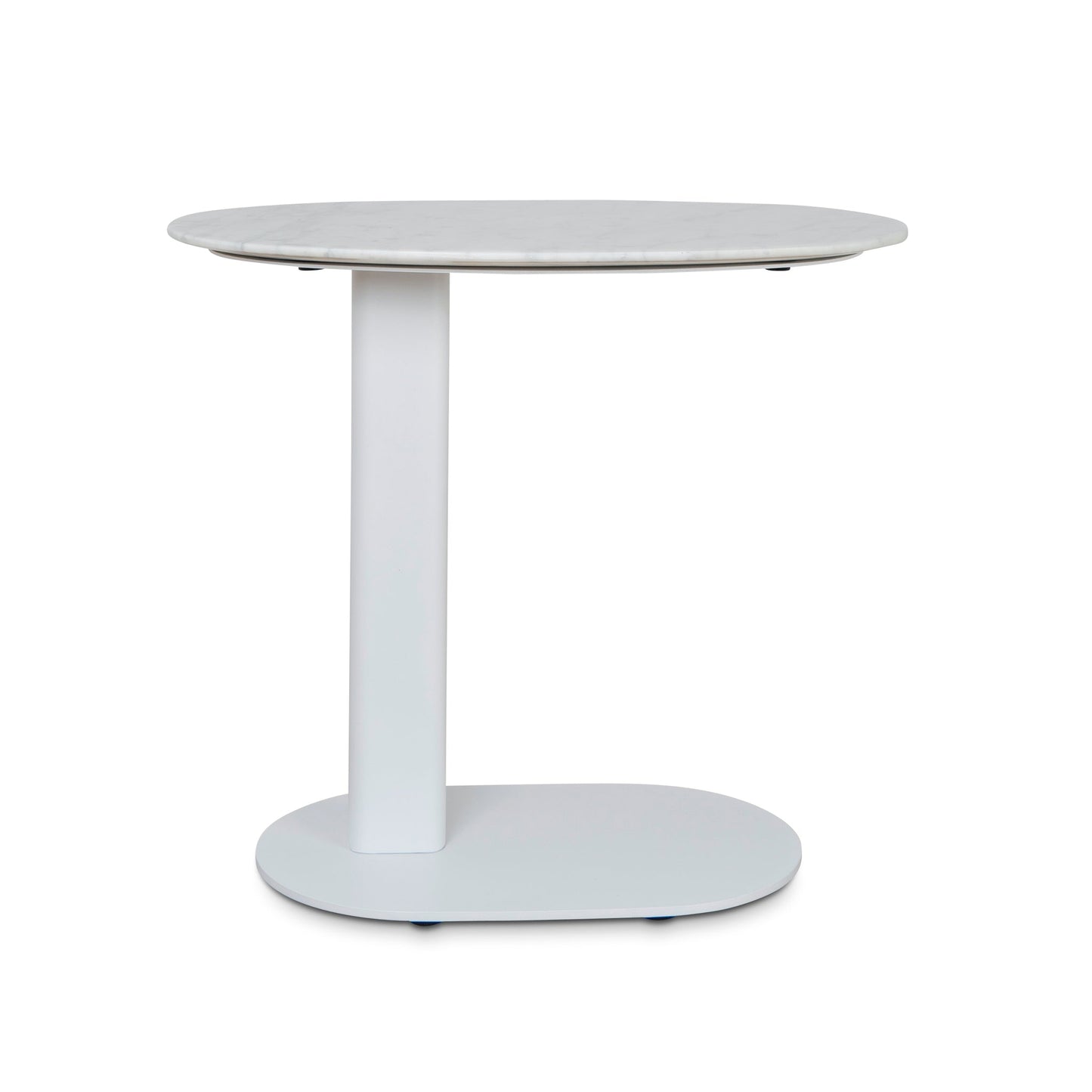 Alwin 60cm Marble Side Table - White Base