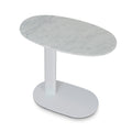 Alwin 60cm Marble Side Table - White Base