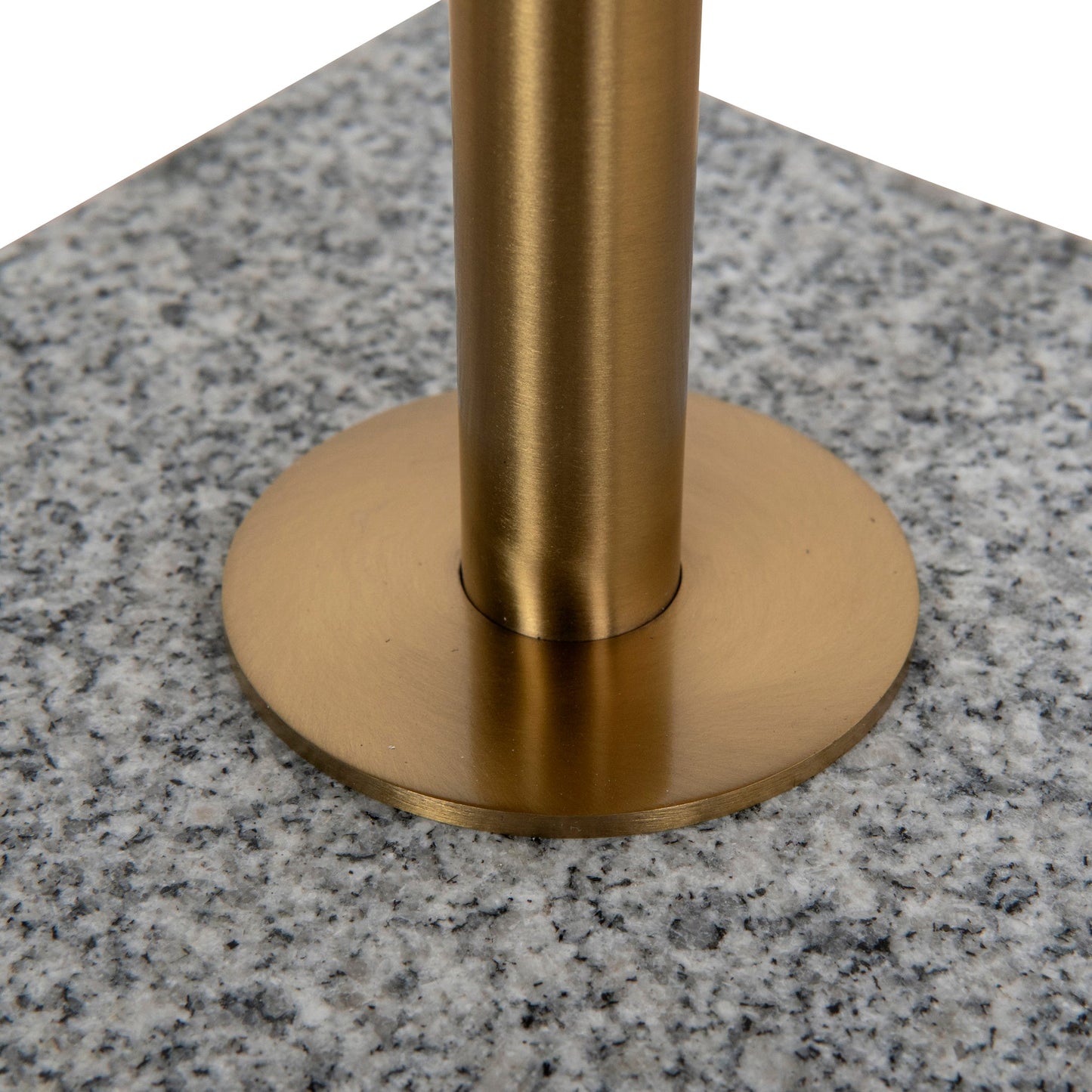 Pravina 45 cm Brushed Gold Side Table - Faceted Granite Marble