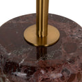 Pravina 45cm Brushed Gold Side Table - Rosso Levanto Marble