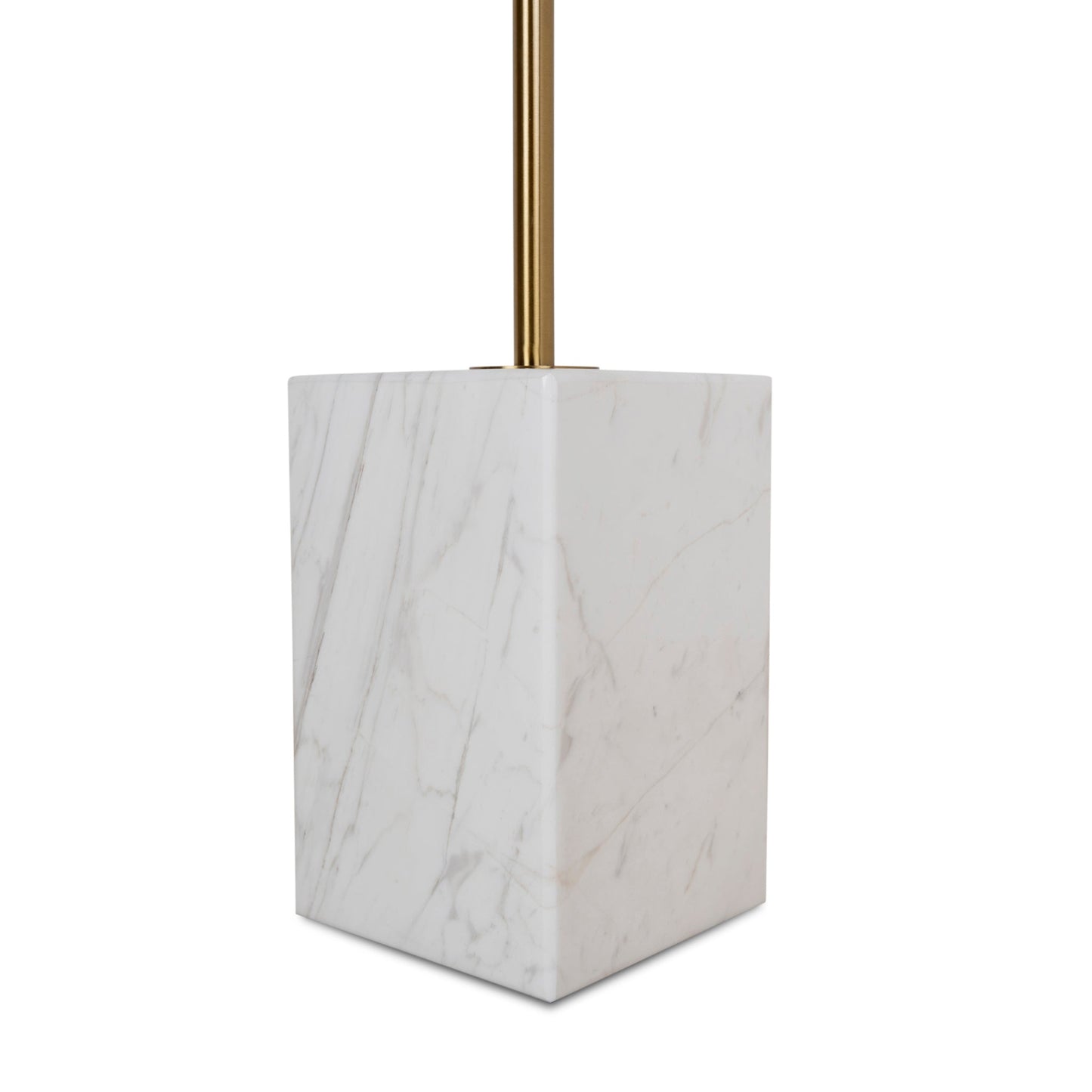 Pravina 45cm Brushed Gold Side Table - Carrara Marble