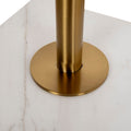 Pravina 45cm Brushed Gold Side Table - Carrara Marble