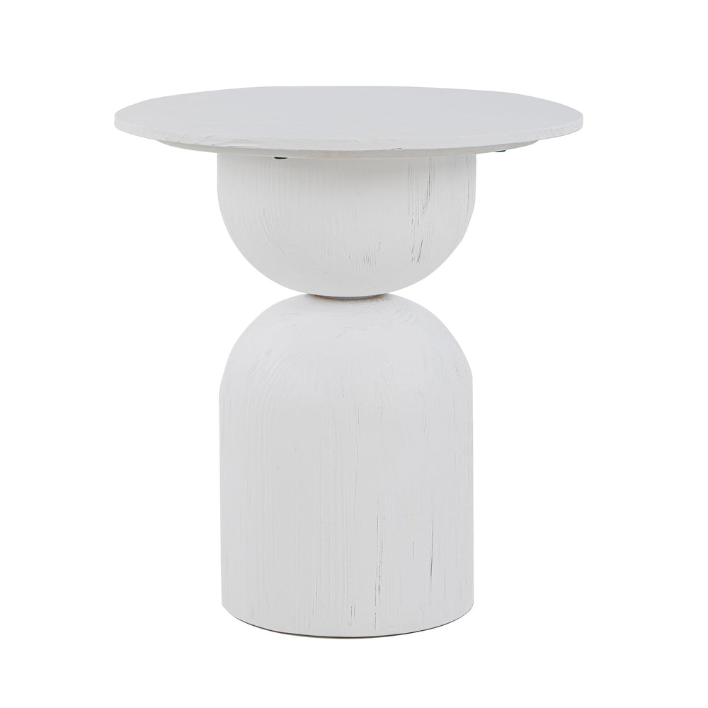 Gabriel Round Side Table - Full White