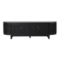 Ibarra 2.2m Rattan Doors TV Entertainment unit - Full Black