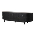 Ibarra 2.2m Rattan Doors TV Entertainment unit - Full Black