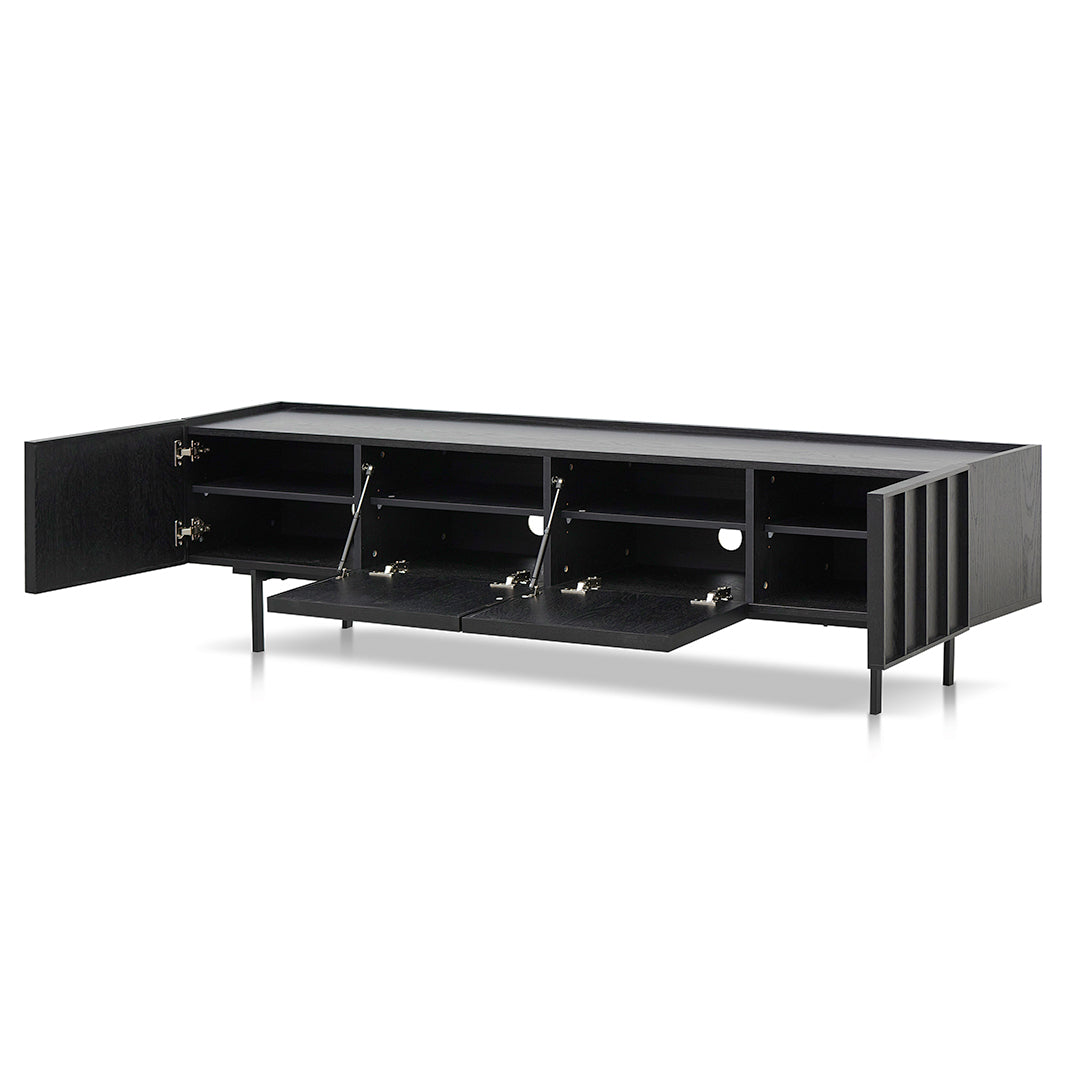 Aniya 2m Wooden TV Entertainment Unit - Full Black