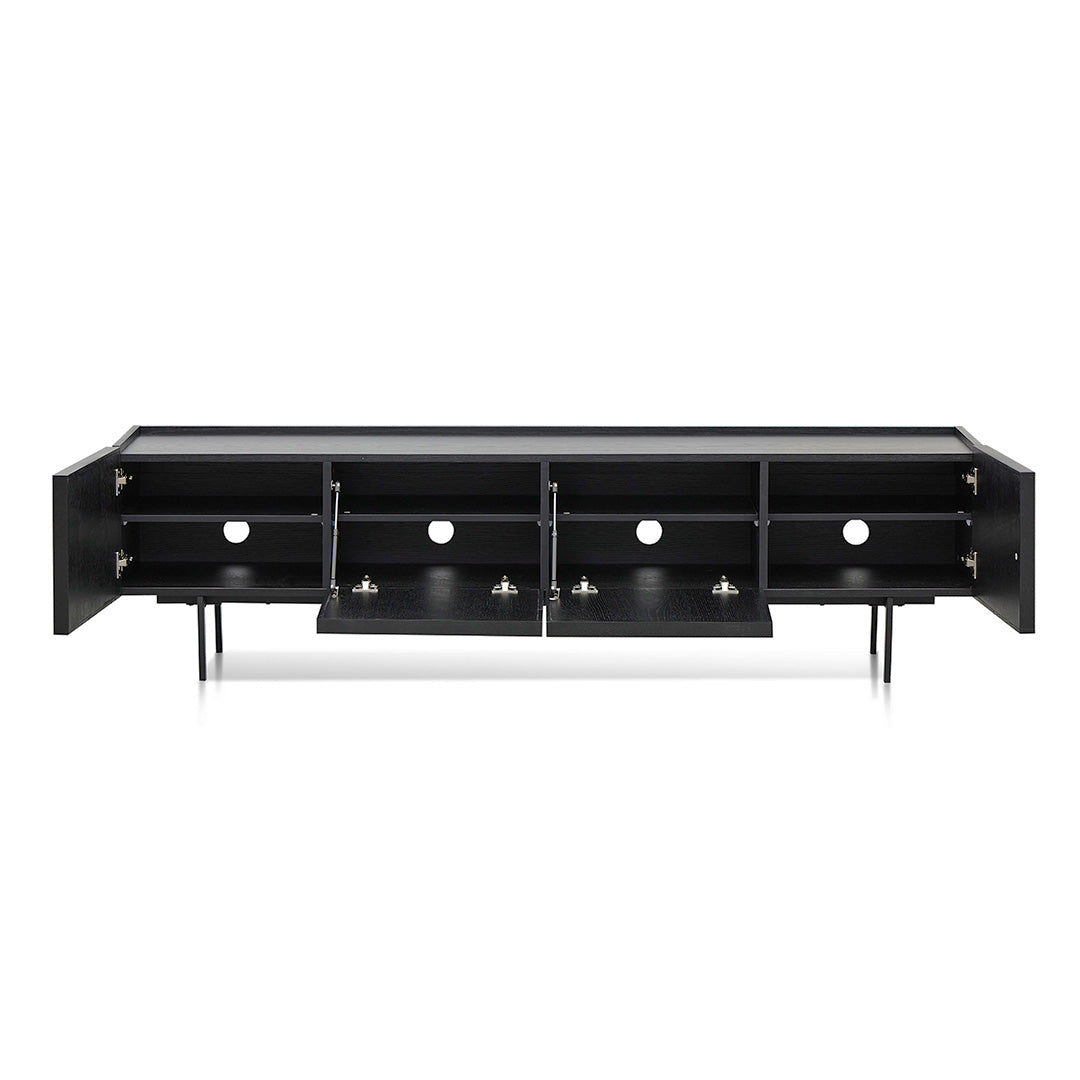 Aniya 2m Wooden TV Entertainment Unit - Full Black