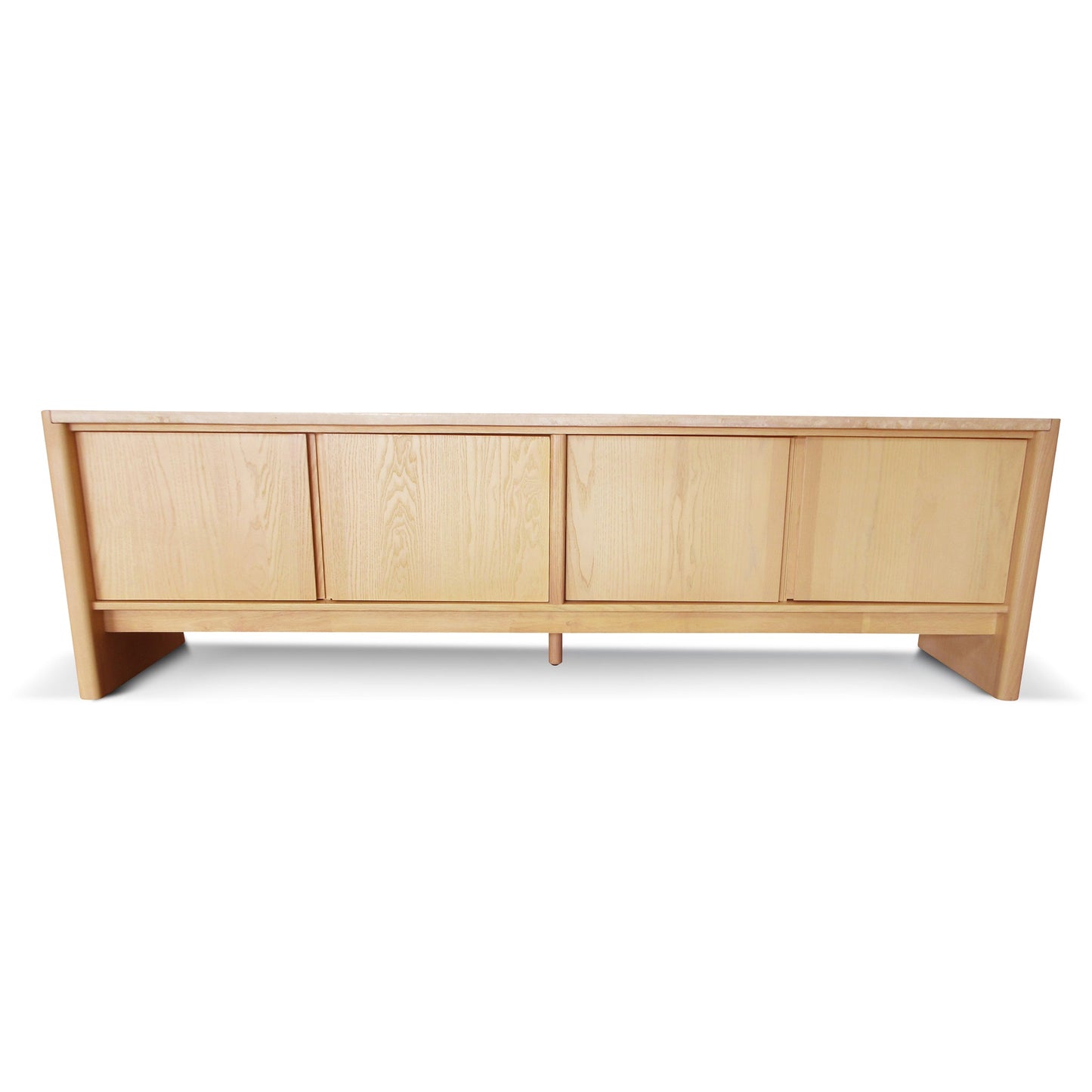 Linden 2.1m Travertine Top TV Entertainment Unit - Creme Ash