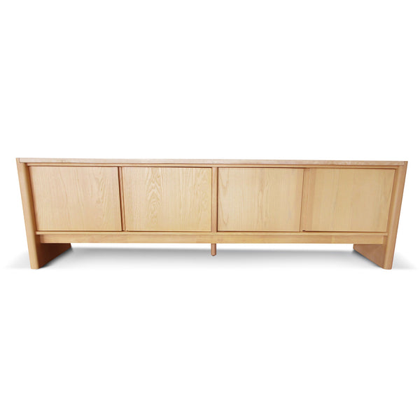 Linden 2.1m Travertine Top TV Entertainment Unit - Creme Ash