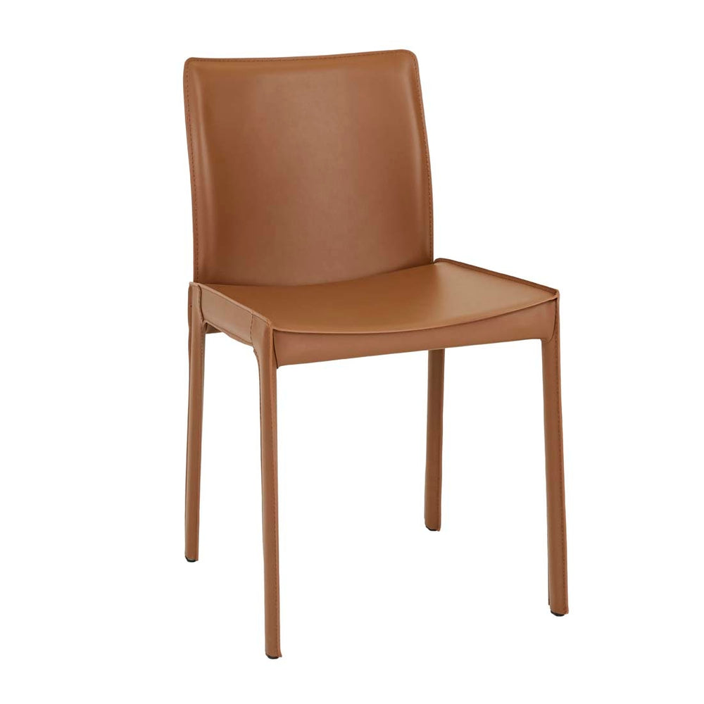 Carlo Dining Chair - Tan Recycled Leather