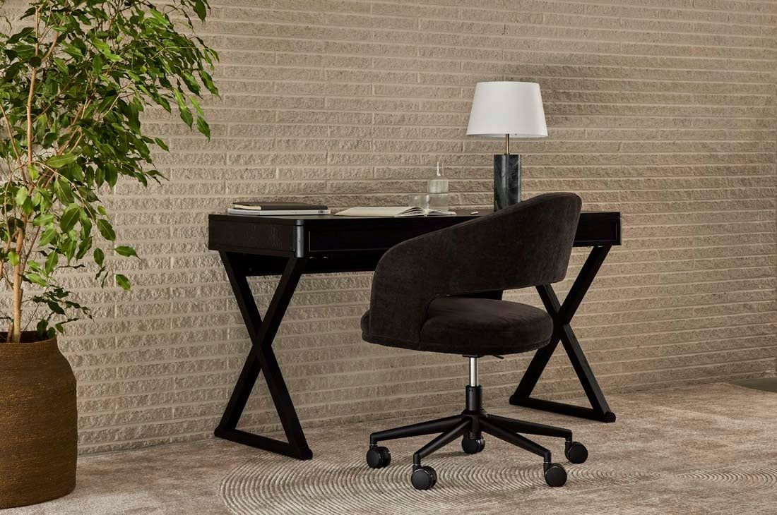 Norah Office Chair - Copeland Birch - Black Metal