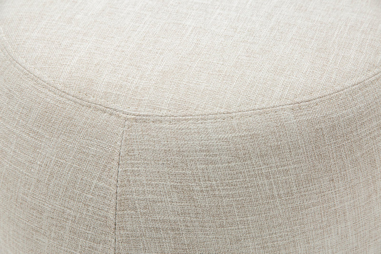 Raven Fabric Cushion Ottoman - Beige