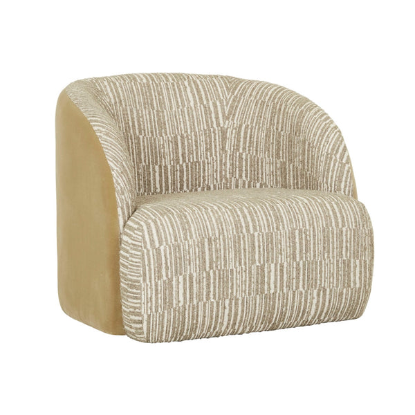 Kennedy Beckett Sofa Chair - Mushroom Weave - Thyme Velvet